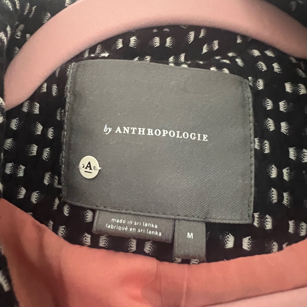 Anthropologie Filipa Textured Black & White Blazer Medium - Picture 6 of 12